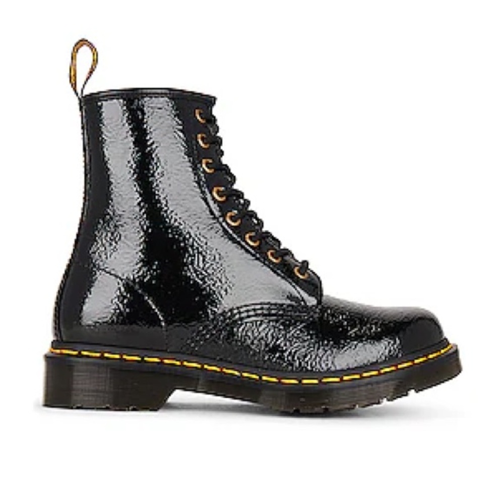 Dr. Marten Black Patent Leather Lace-Up Boots